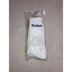 Vintage 80s Men's Reebok Crew Socks 10-13 Combed Cotton Royal Logo Spell Out NOS